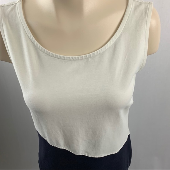 NIC & ZOE Ivory and Navy Asymmetrical Tank Top M - Picture 5 of 7